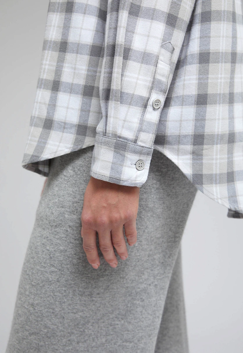 Рубашка оверсайз из хлопковой фланели, Модель FAF110102, Фото №6