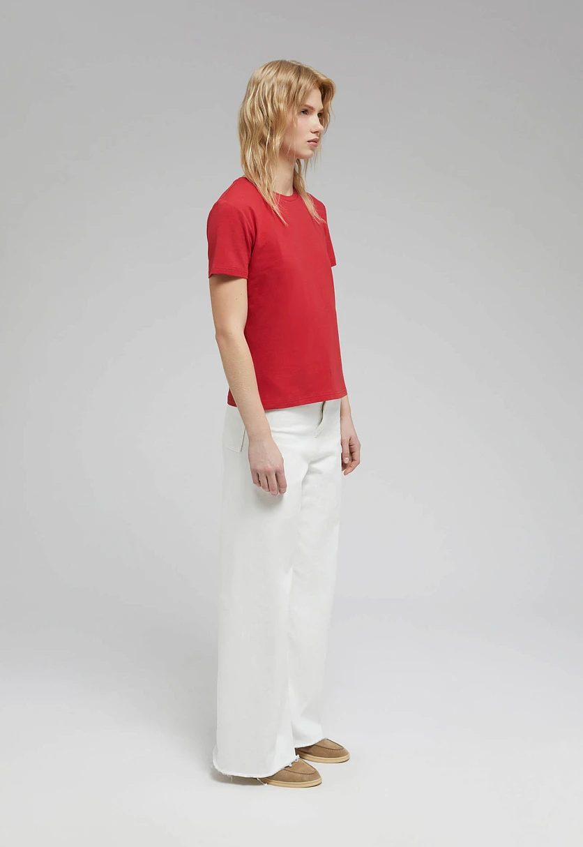 Футболка приталенного кроя из хлопка, Модель FAF110141, Фото №3