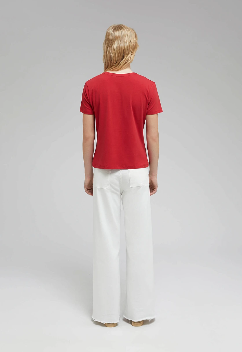 Футболка приталенного кроя из хлопка, Модель FAF110141, Фото №4