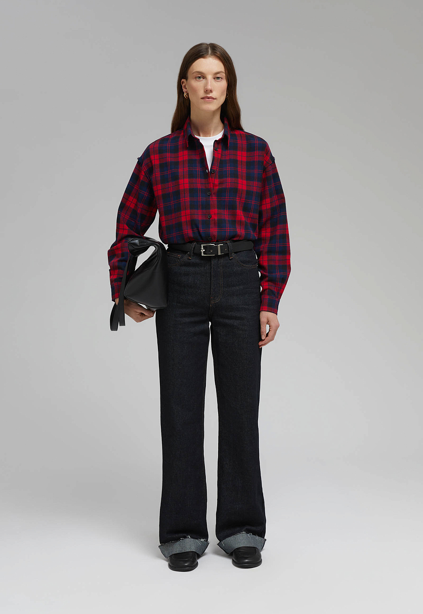 Рубашка оверсайз из хлопковой фланели