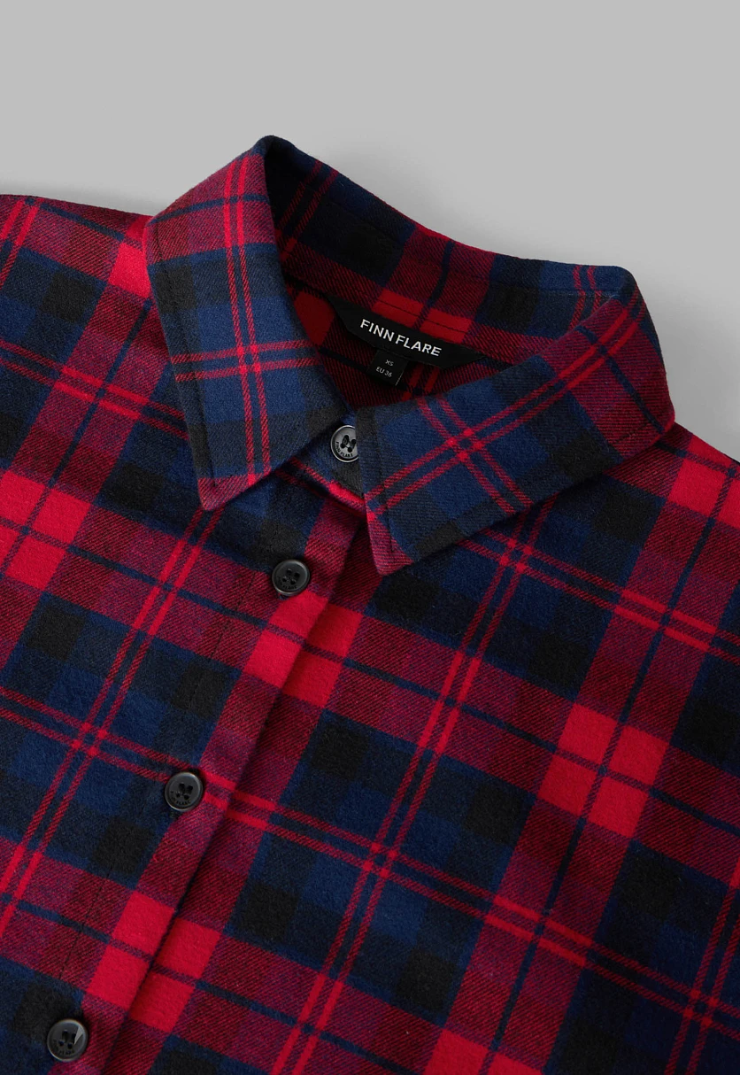 Рубашка оверсайз из хлопковой фланели, Модель FAF110102, Фото №6