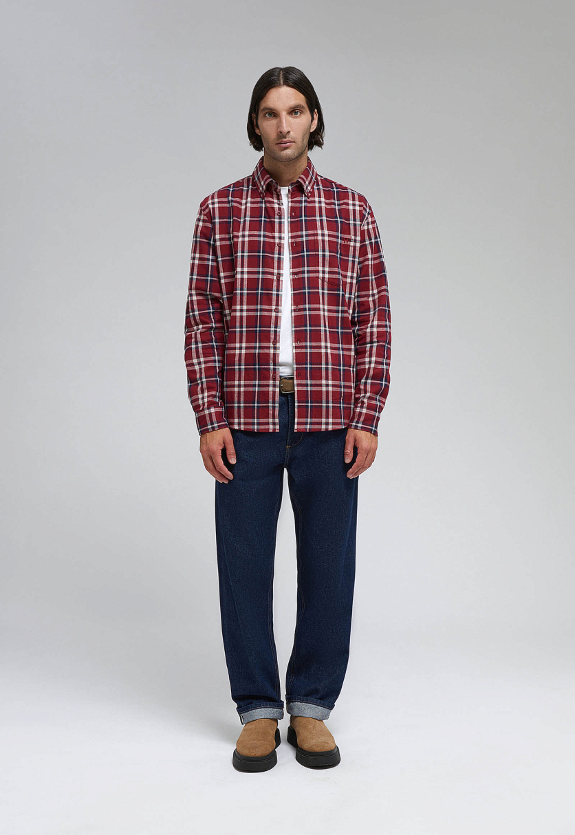 Рубашка из хлопковой фланели в клетку