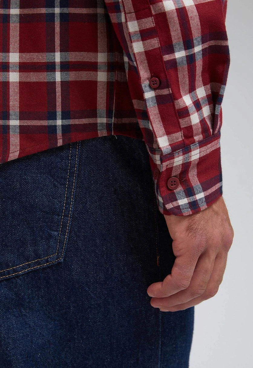 Рубашка из хлопковой фланели в клетку, Модель FAF21041, Фото №5