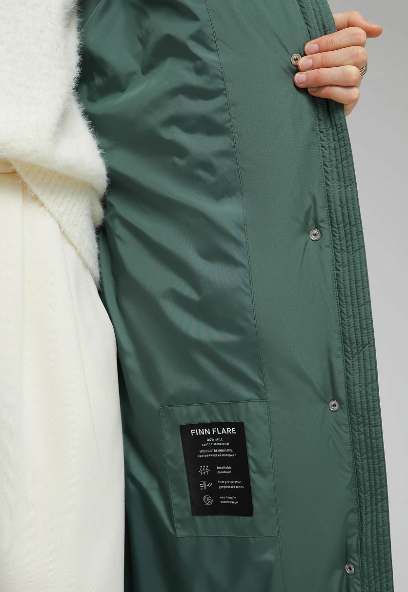 Утепленное пальто с капюшоном, Модель FAF11007, Фото №11