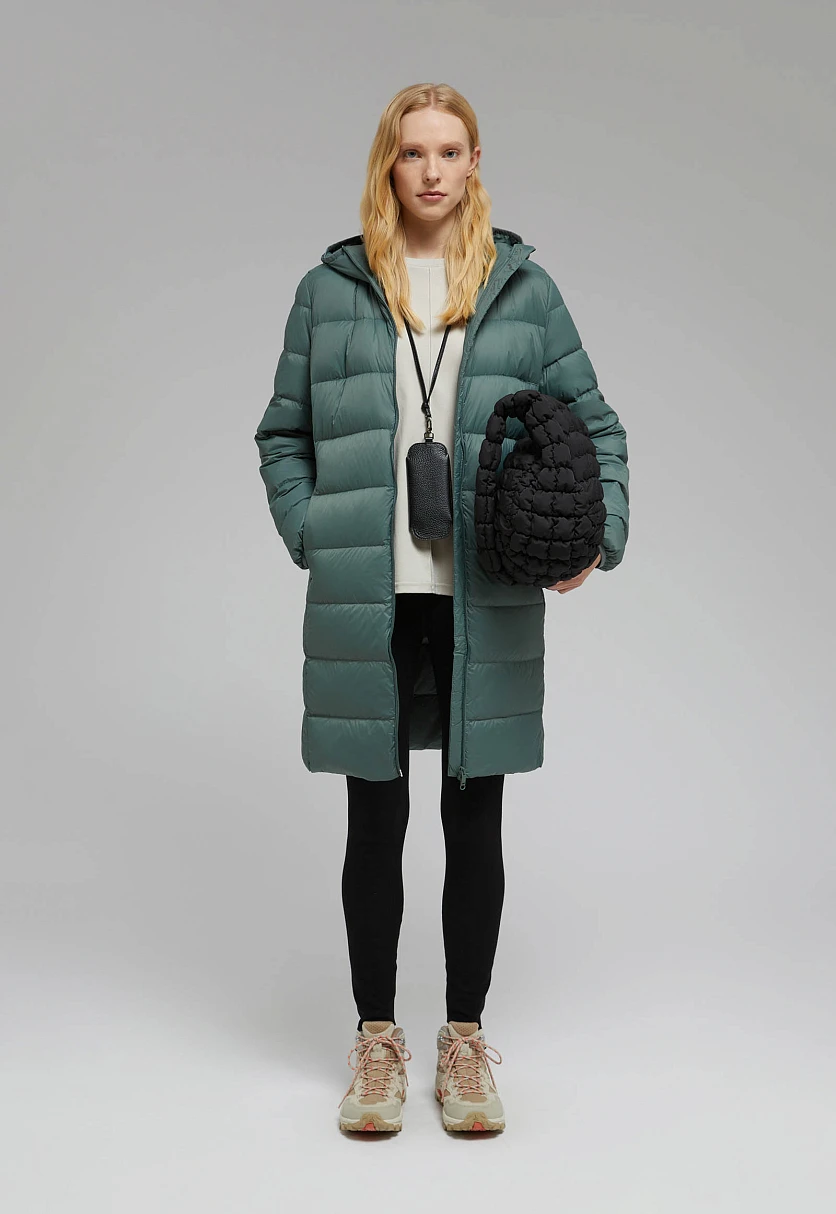 Стеганый пуховик с натуральным пухом, Модель FAF11041, Фото №1