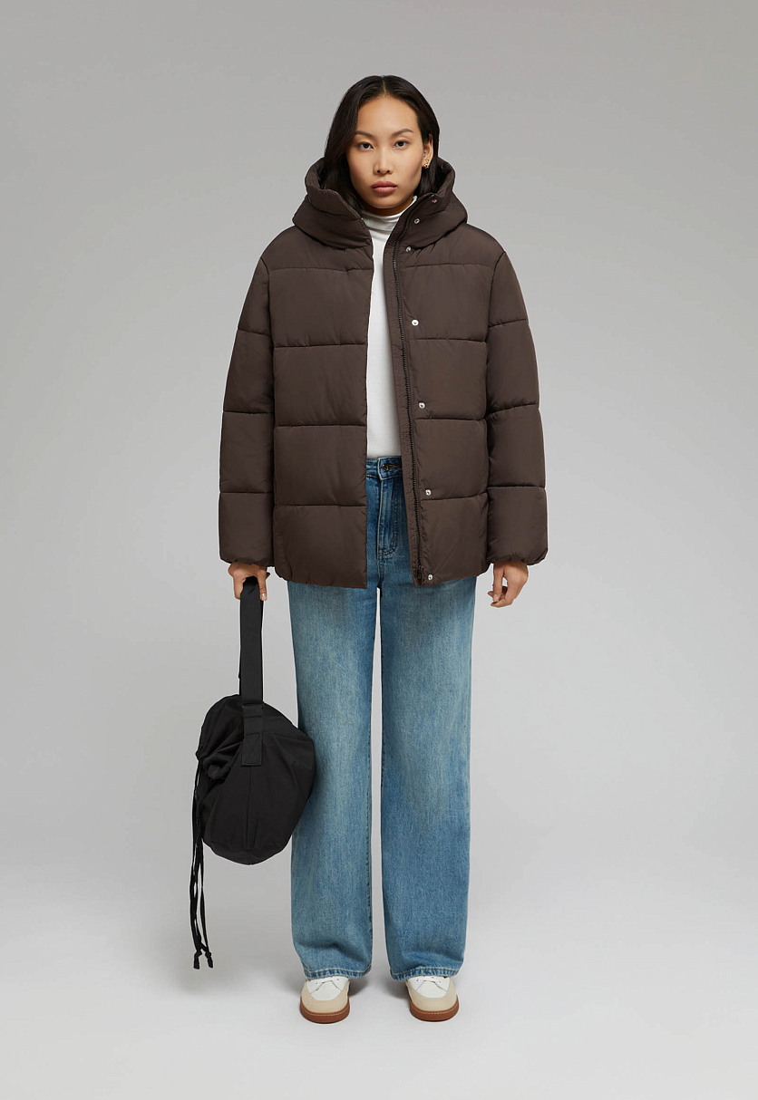 Стеганая куртка с капюшоном