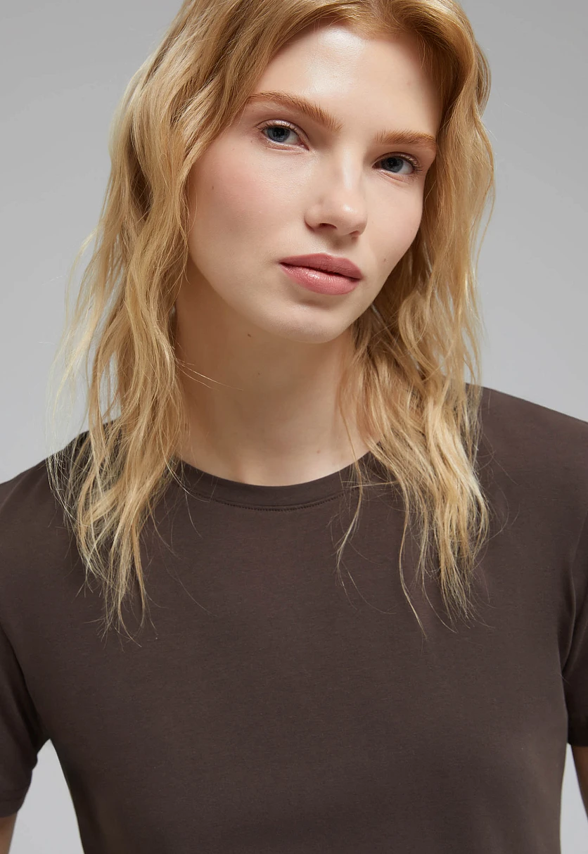 Футболка приталенного кроя из хлопка, Модель FAF110141, Фото №8