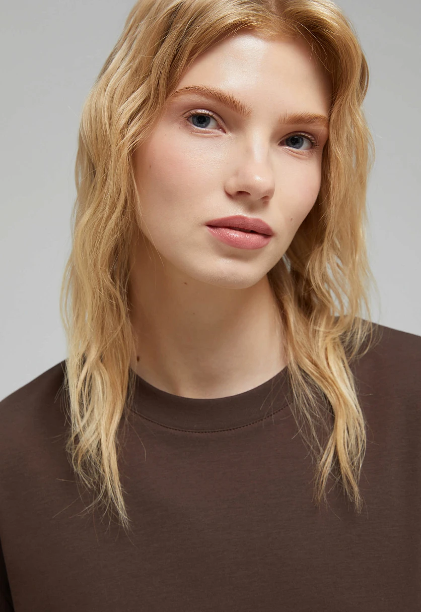 Футболка свободного кроя из хлопка, Модель FAF110142, Фото №8