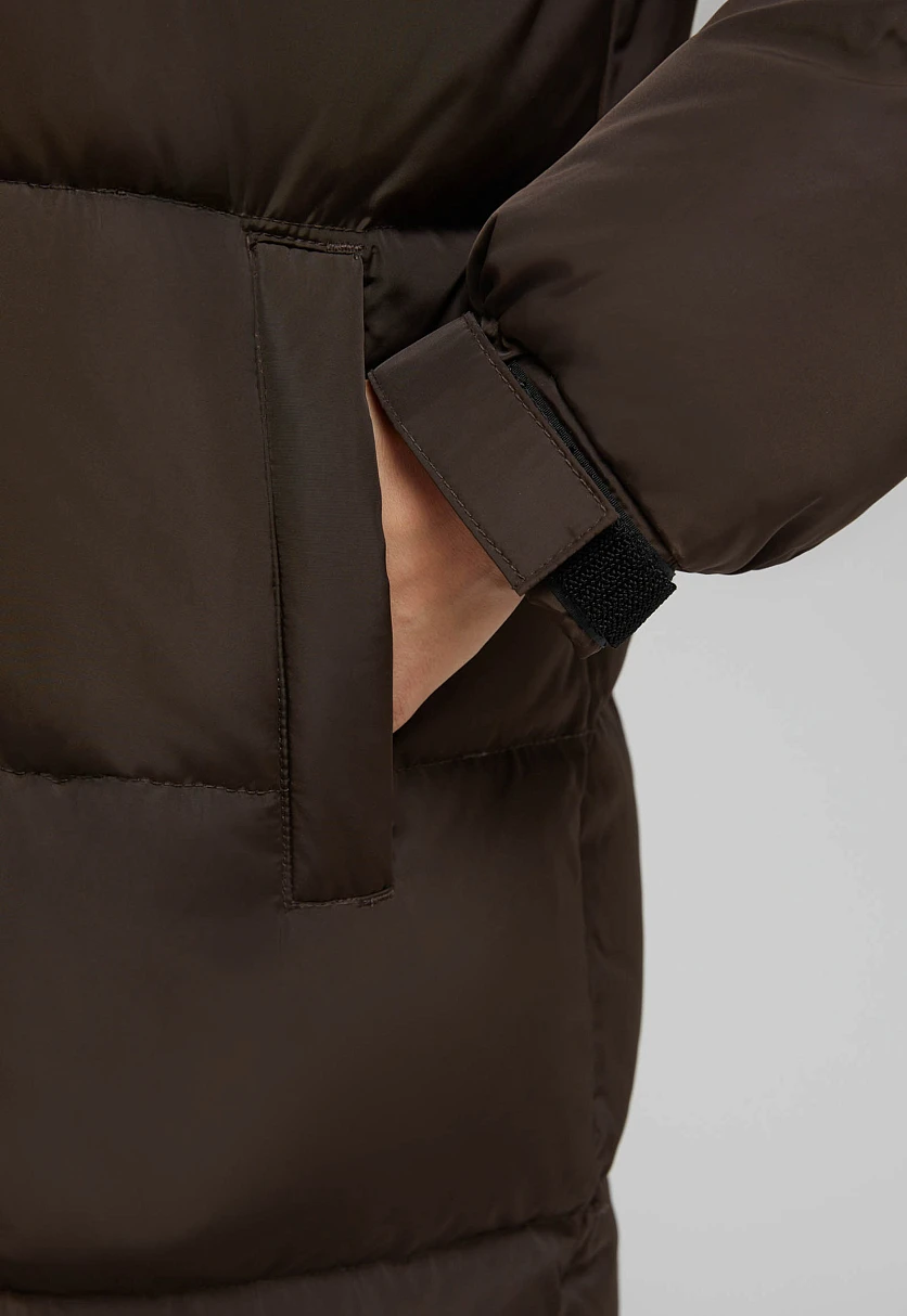 Длинный пуховик с натуральным пухом, Модель FAF11045, Фото №7