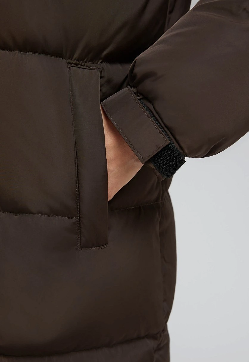 Длинный пуховик с натуральным пухом, Модель FAF11045, Фото №5