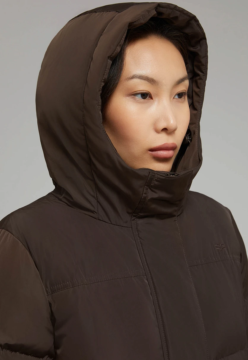 Длинный пуховик с натуральным пухом, Модель FAF11045, Фото №9