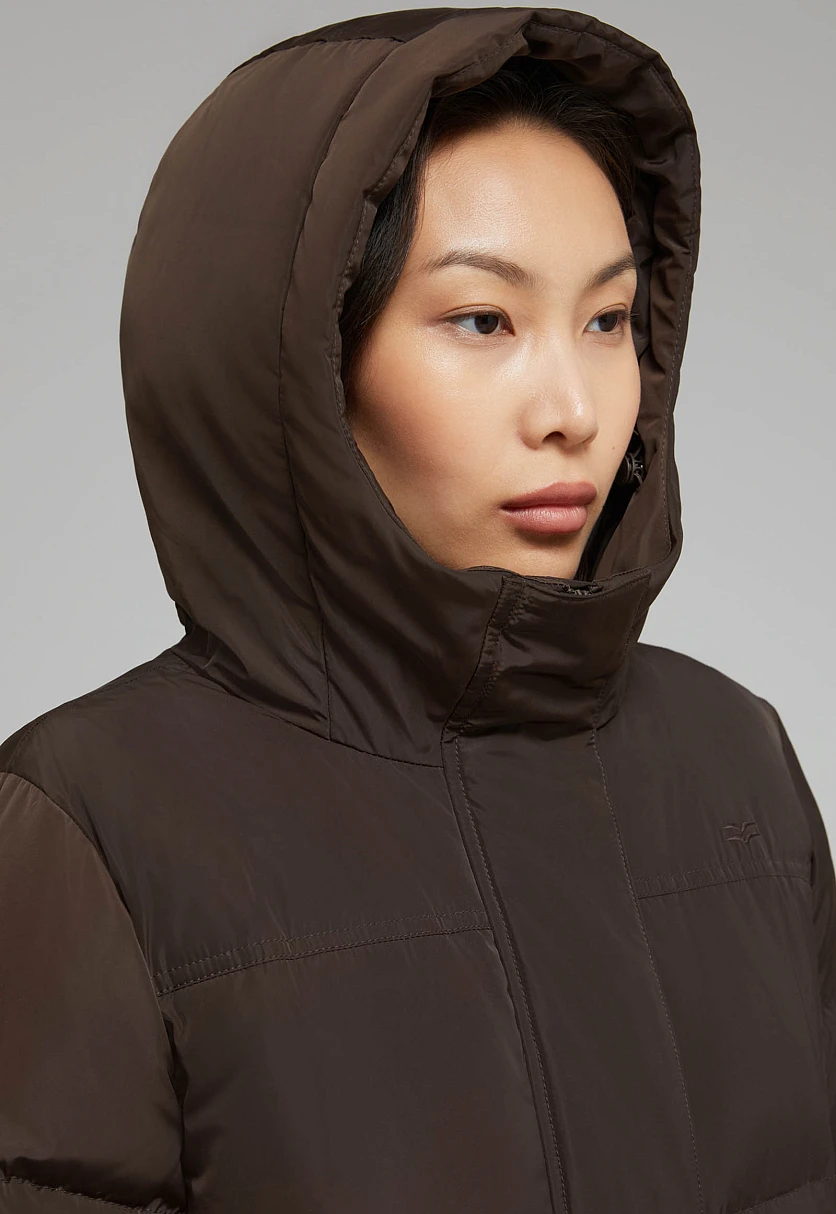 Длинный пуховик с натуральным пухом, Модель FAF11045, Фото №9