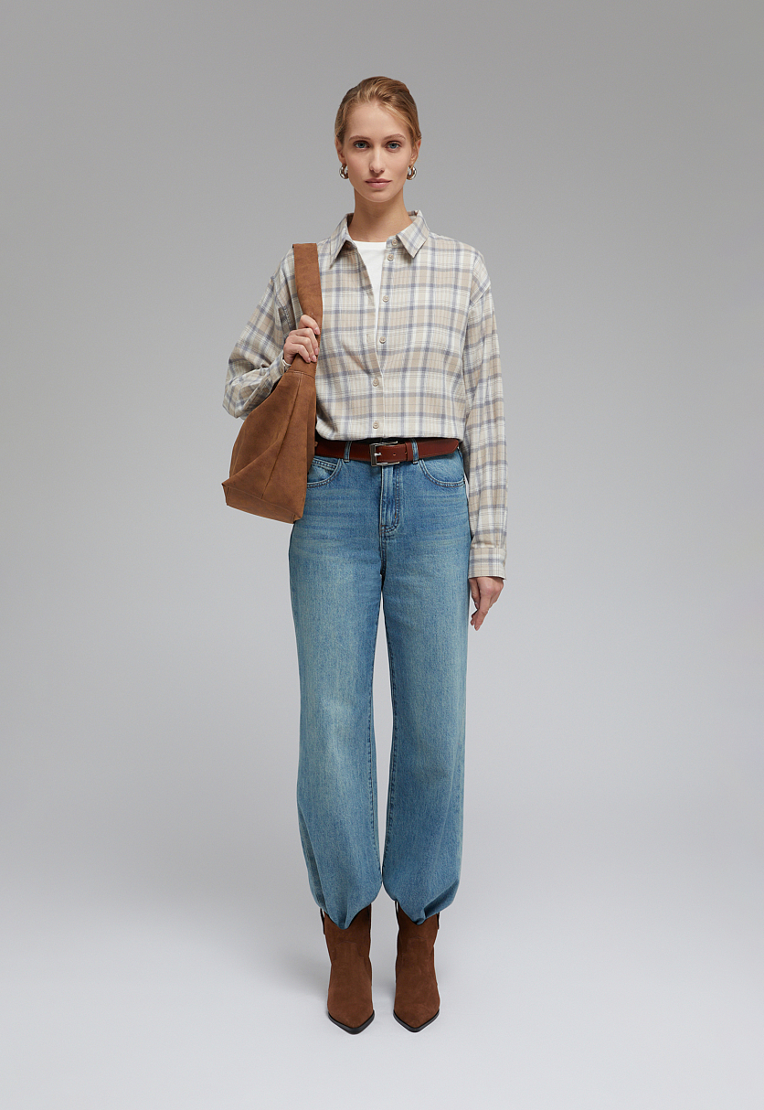 Рубашка из хлопковой фланели в клетку