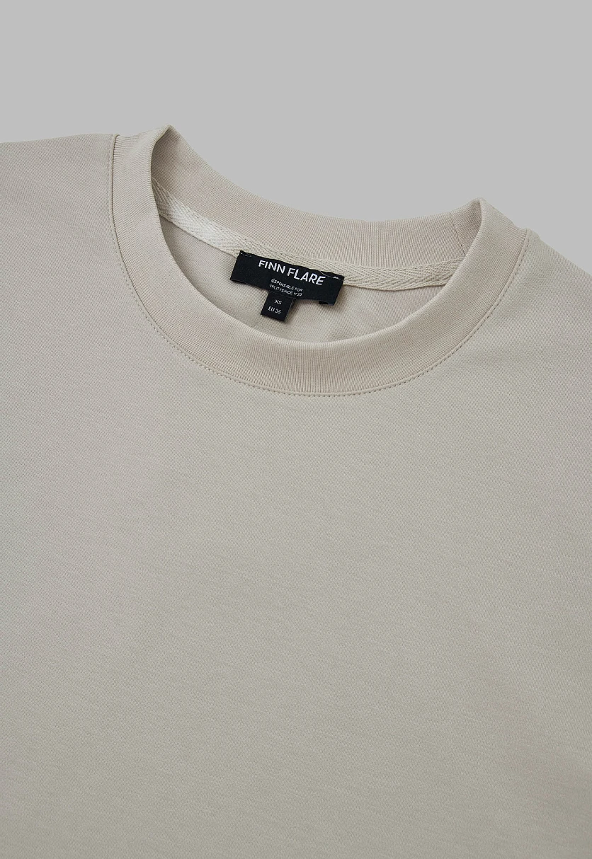 Футболка свободного кроя из хлопка, Модель FAF110142, Фото №5