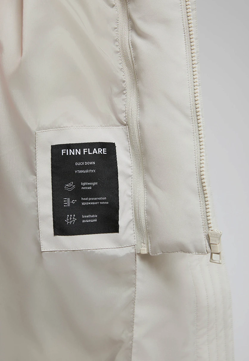 Длинный пуховик с натуральным пухом, Модель FAF11062, Фото №10