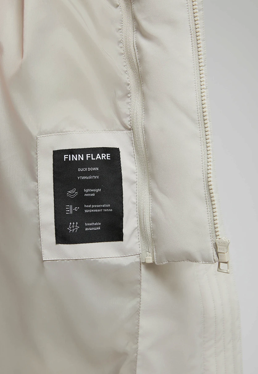 Длинный пуховик с натуральным пухом, Модель FAF11062, Фото №11