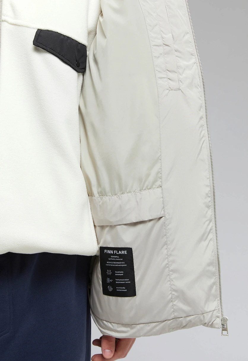 Утепленная куртка с воротником-стойкой, Модель FAF21067, Фото №8