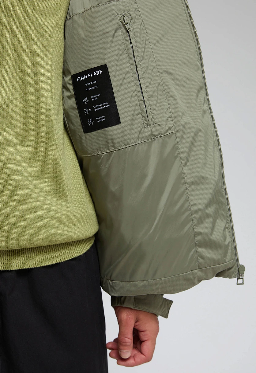 Стеганый пуховик с натуральным пухом, Модель FAF21096, Фото №9