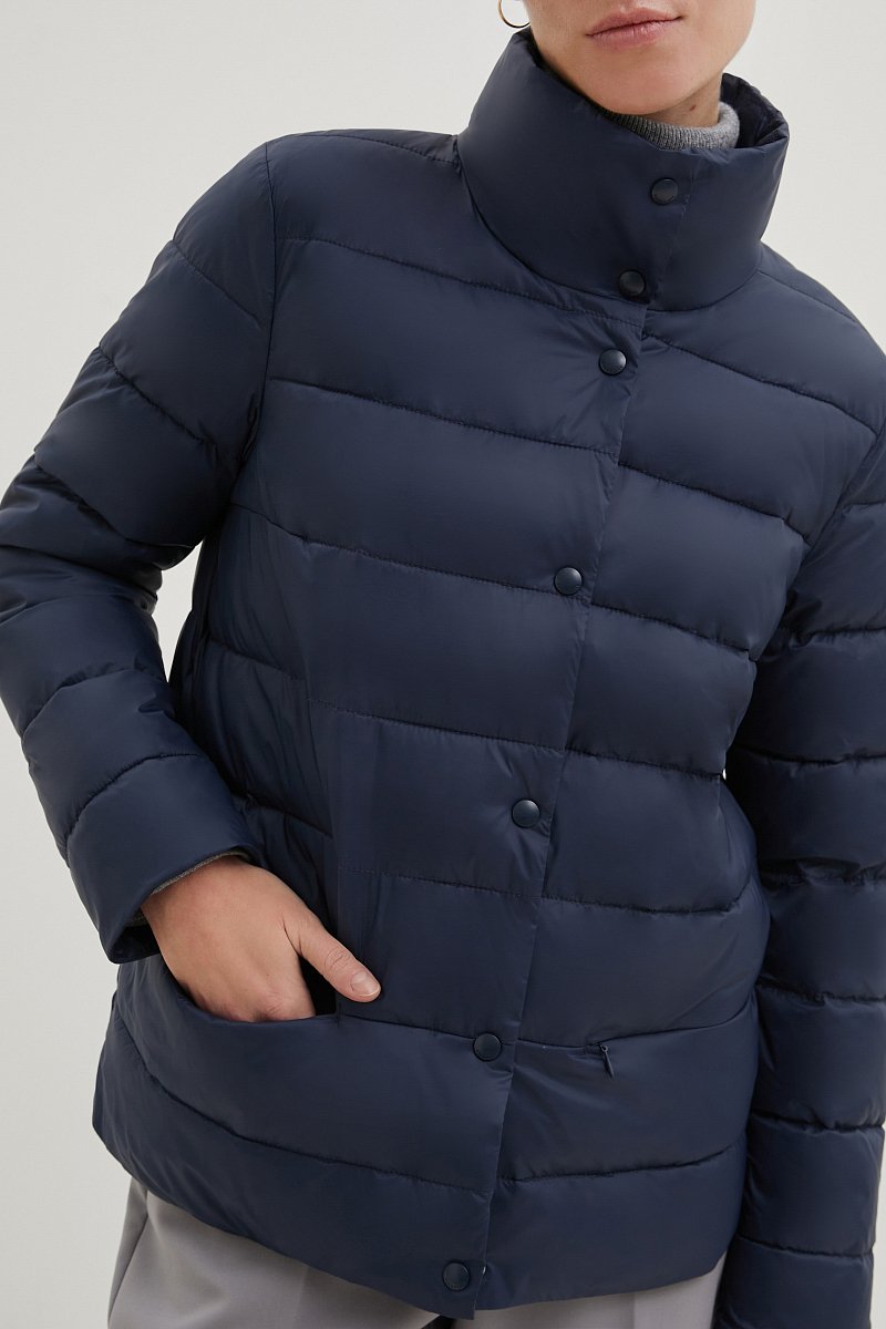 Стеганая куртка с воротником-стойкой, Модель FBC110131, Фото №3