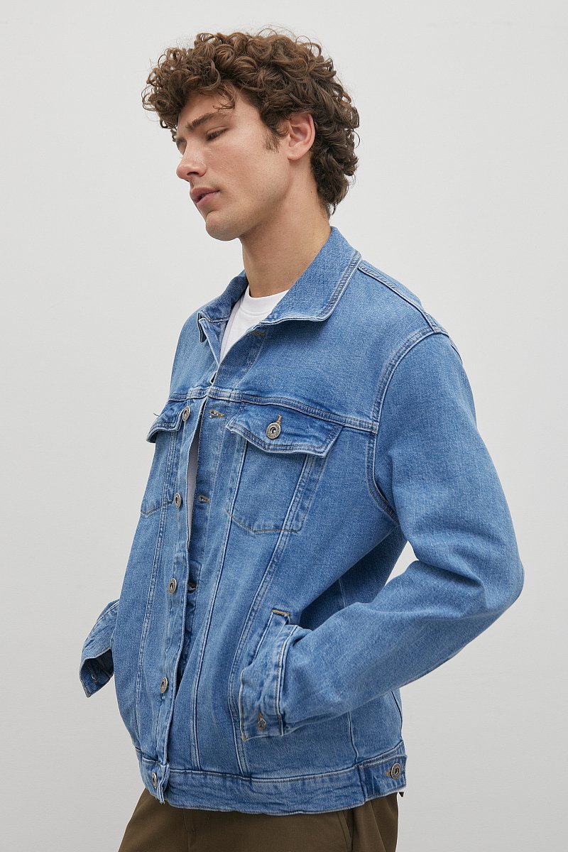 Куртка джинсовая с потертостями, Модель FBC25000, Фото №4