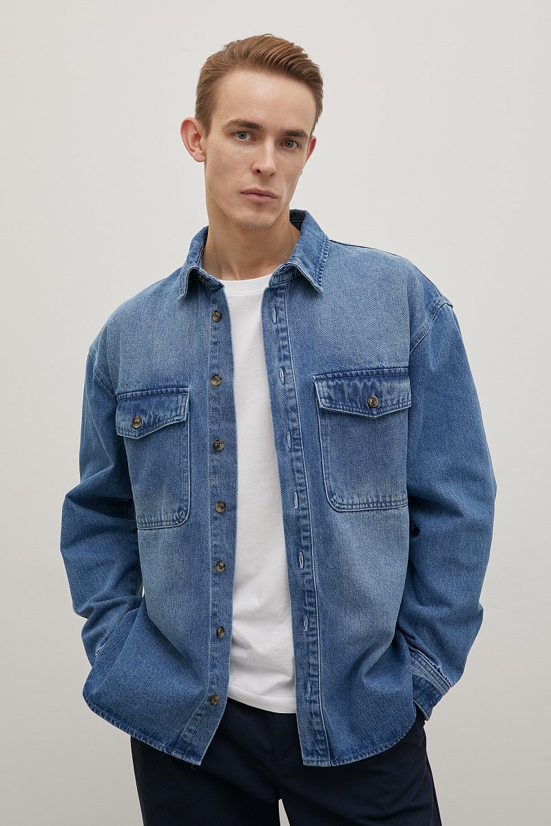 Куртка джинсовая с потертостями, Модель FBC25020, Фото №1