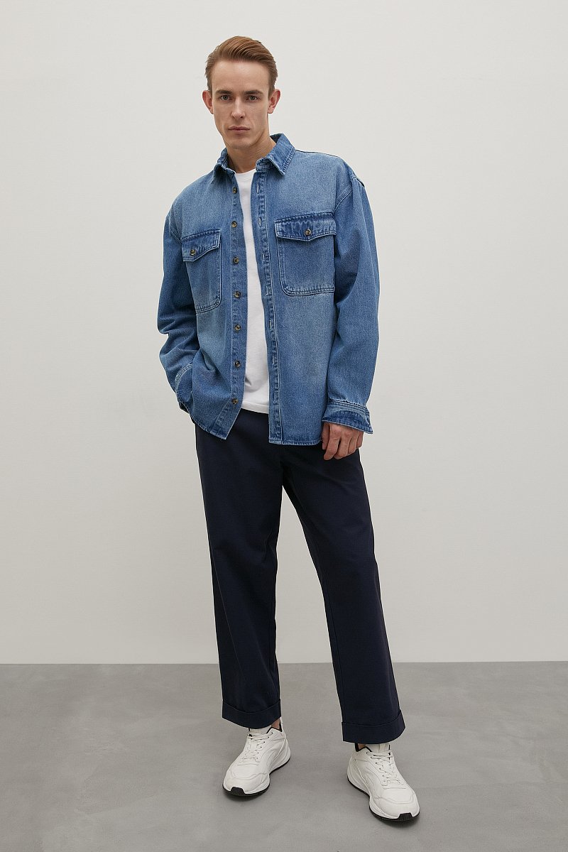 Куртка джинсовая с потертостями, Модель FBC25020, Фото №2