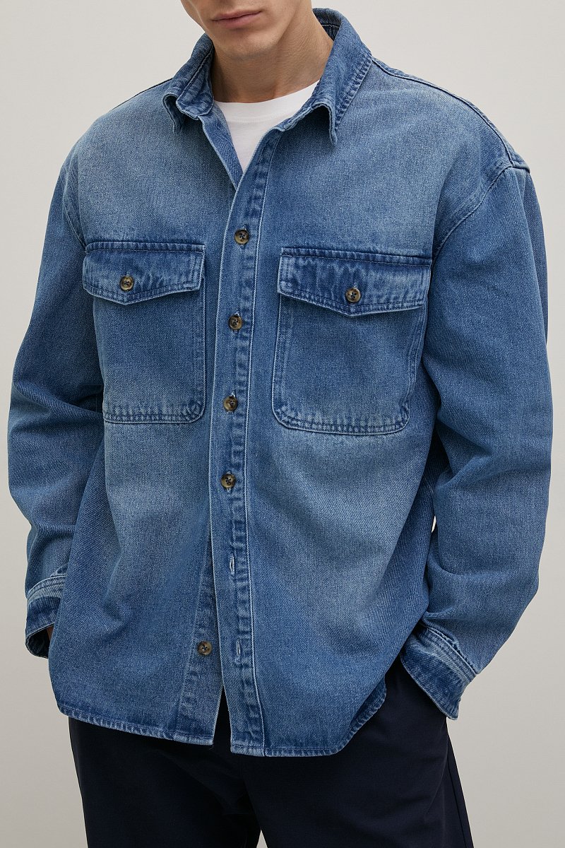 Куртка джинсовая с потертостями, Модель FBC25020, Фото №3