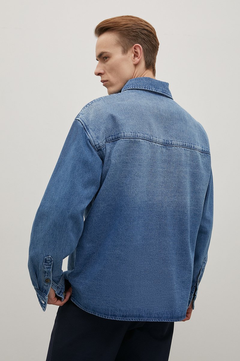 Куртка джинсовая с потертостями, Модель FBC25020, Фото №5
