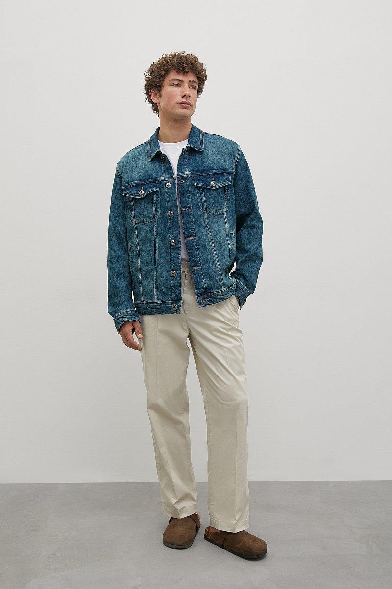Куртка джинсовая с потертостями, Модель FBC25000, Фото №3