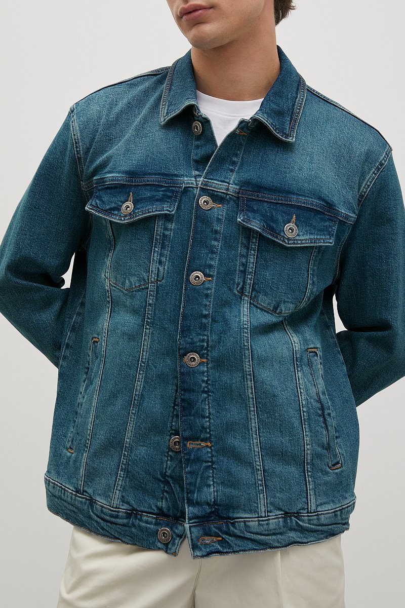 Куртка джинсовая с потертостями, Модель FBC25000, Фото №4