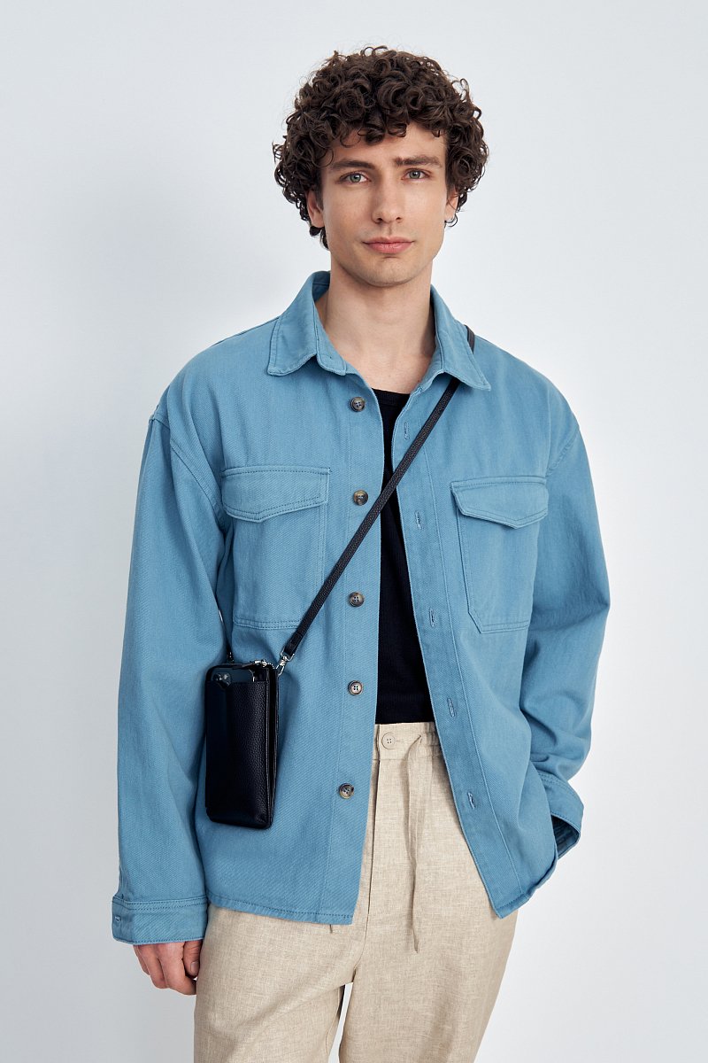 Джинсовая рубашка с карманами, Модель FBC25007, Фото №1