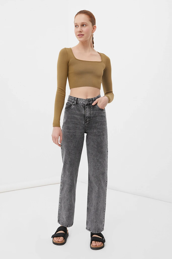 Джинсы straight fit женские, Модель FBC15014, Фото №1