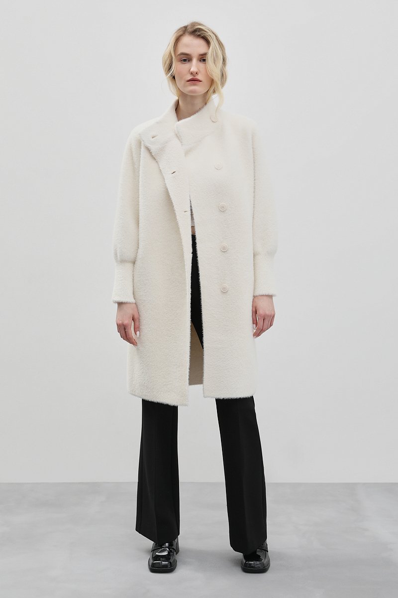 Трикотажное пальто с воротником-стойкой, Модель FBC11145, Фото №2