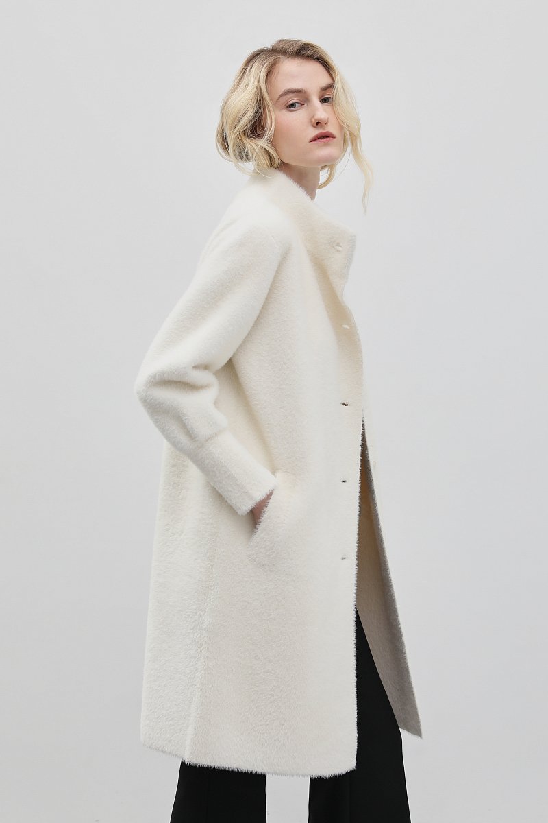 Трикотажное пальто с воротником-стойкой, Модель FBC11145, Фото №4