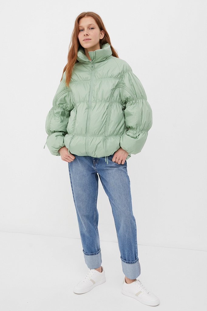 Стеганая пуховая куртка женская, Модель FBC110141C, Фото №2