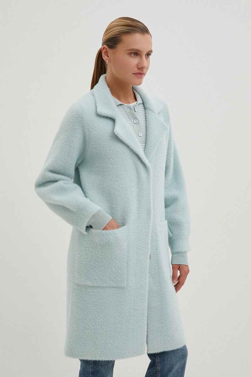 Трикотажное пальто-кардиган с добавлением вискозы, Модель FBC11149, Фото №4