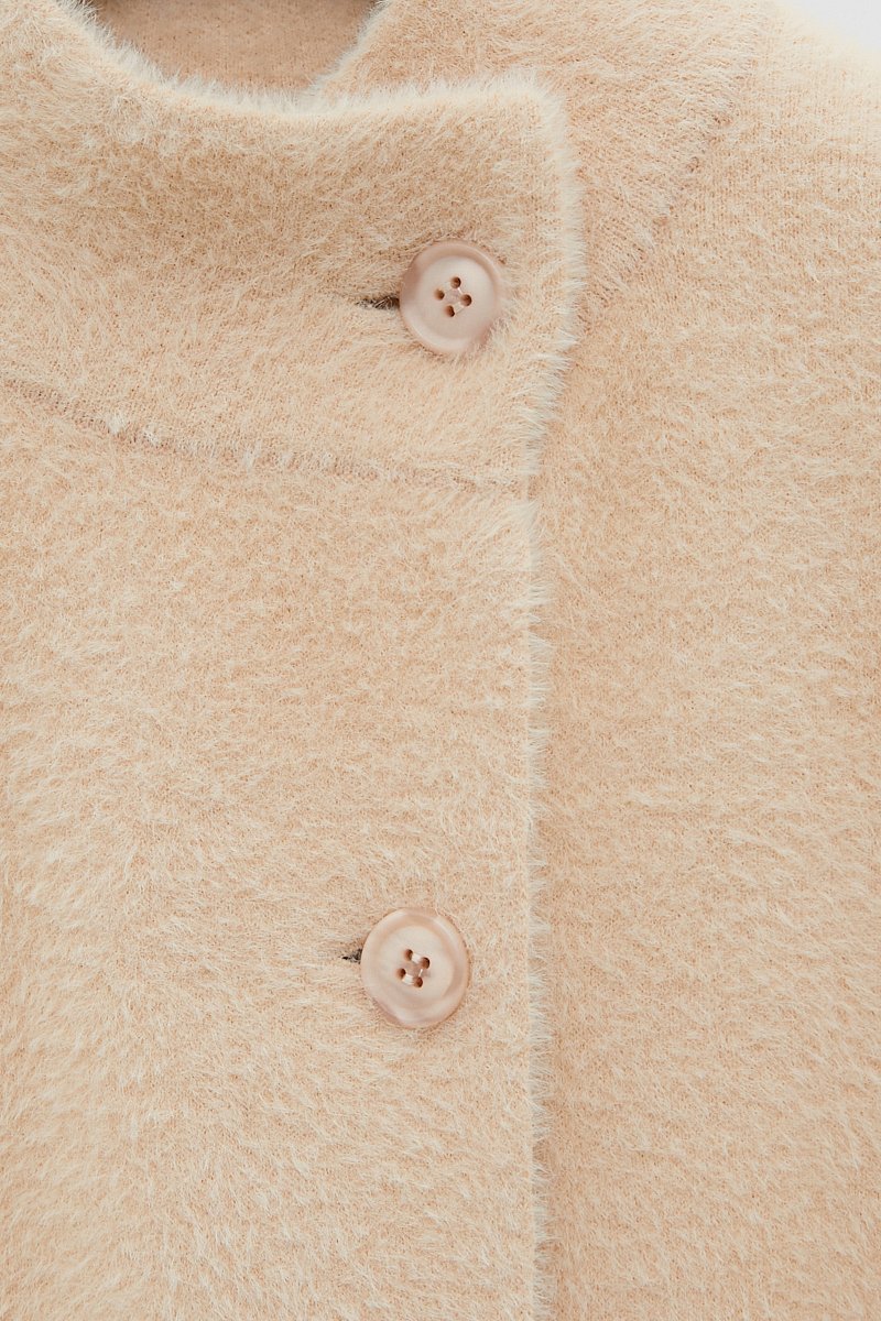 Трикотажное пальто-кардиган с воротником-стойкой, Модель FBC11145, Фото №8