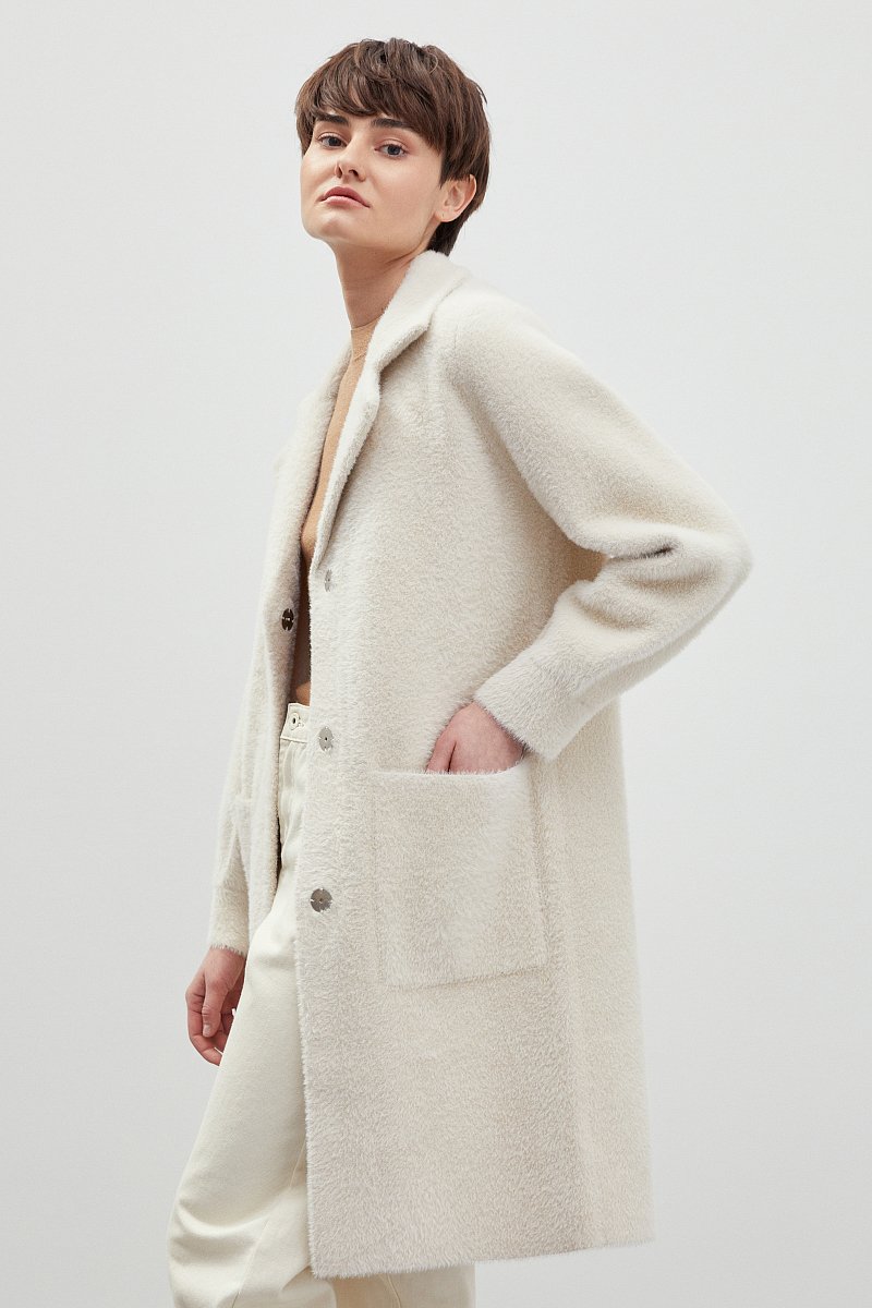 Трикотажное пальто-кардиган с добавлением вискозы, Модель FBC11149, Фото №4