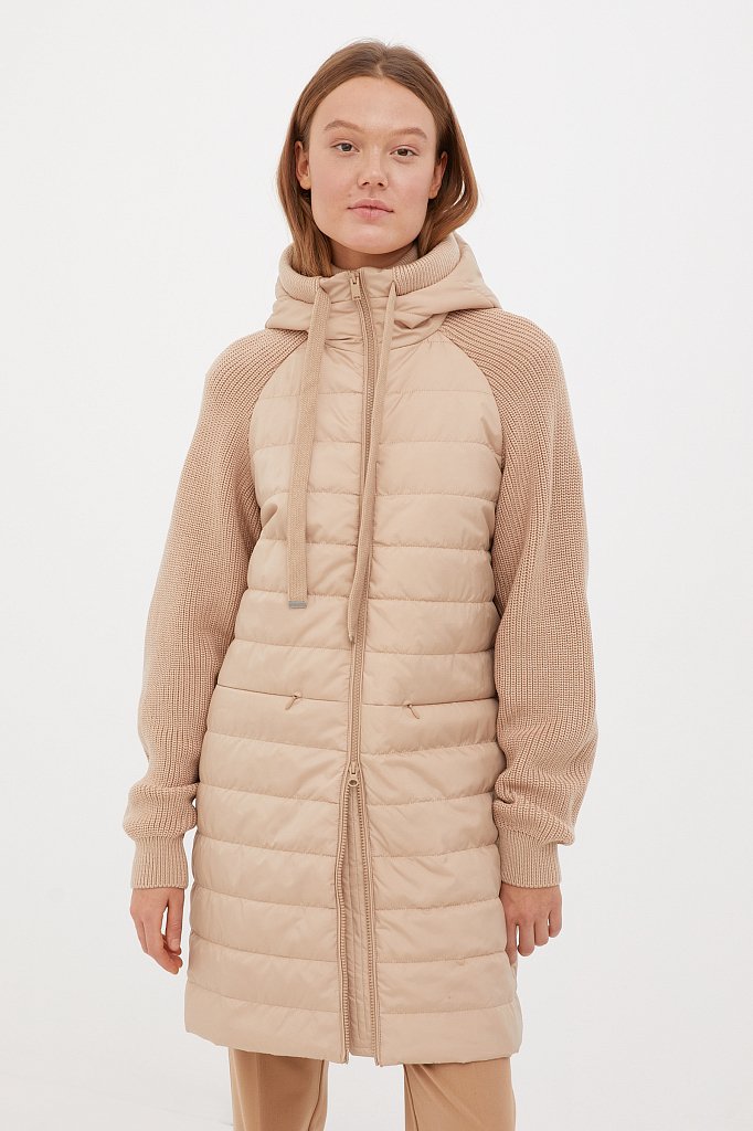 Пальто из комбинированной ткани, Модель FBC13013, Фото №1