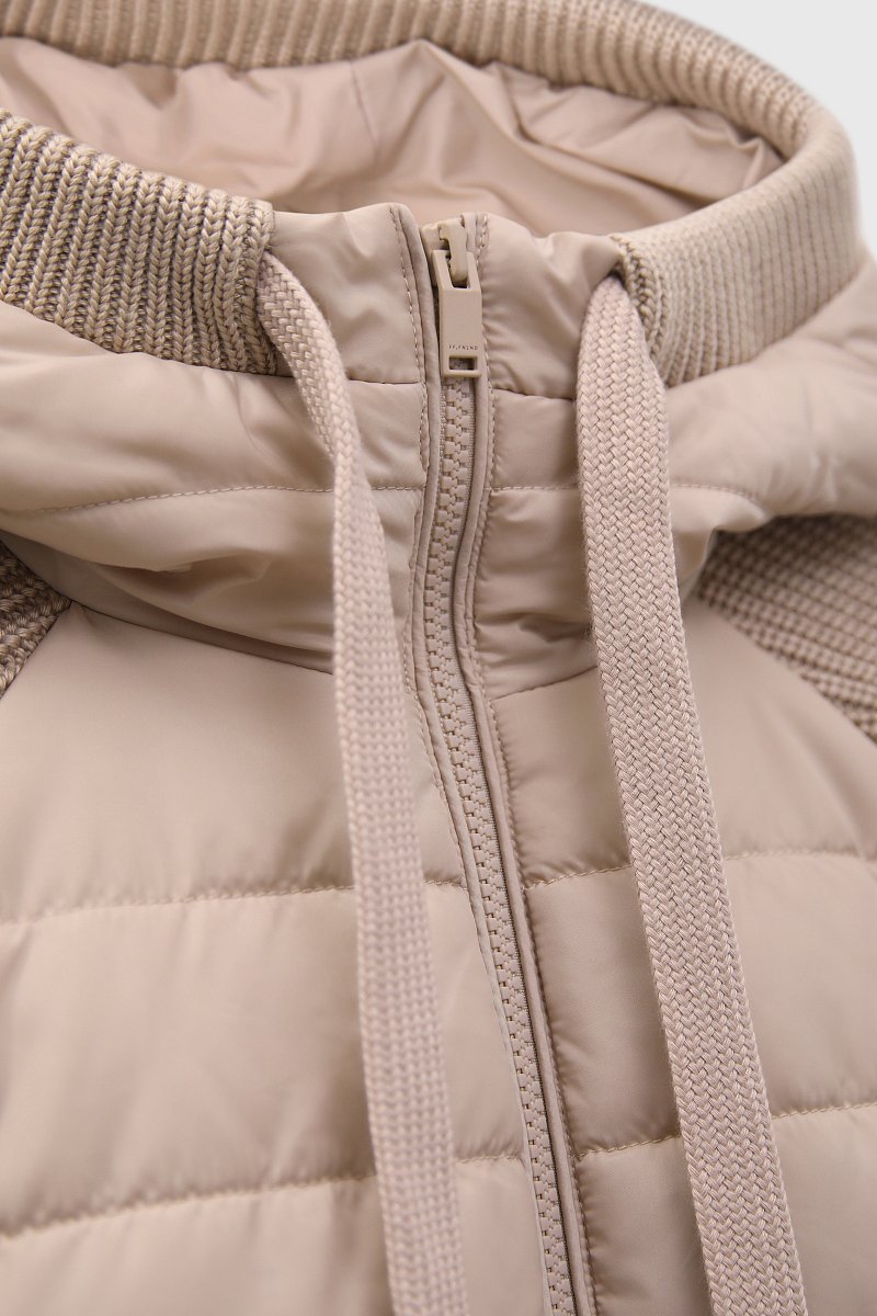 Утепленная куртка с вязаными деталями и капюшоном, Модель FBC13004, Фото №7