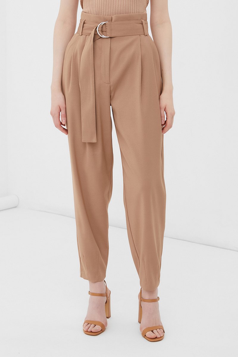 Свободные брюки женские с поясом, Модель FBC110108, Фото №2