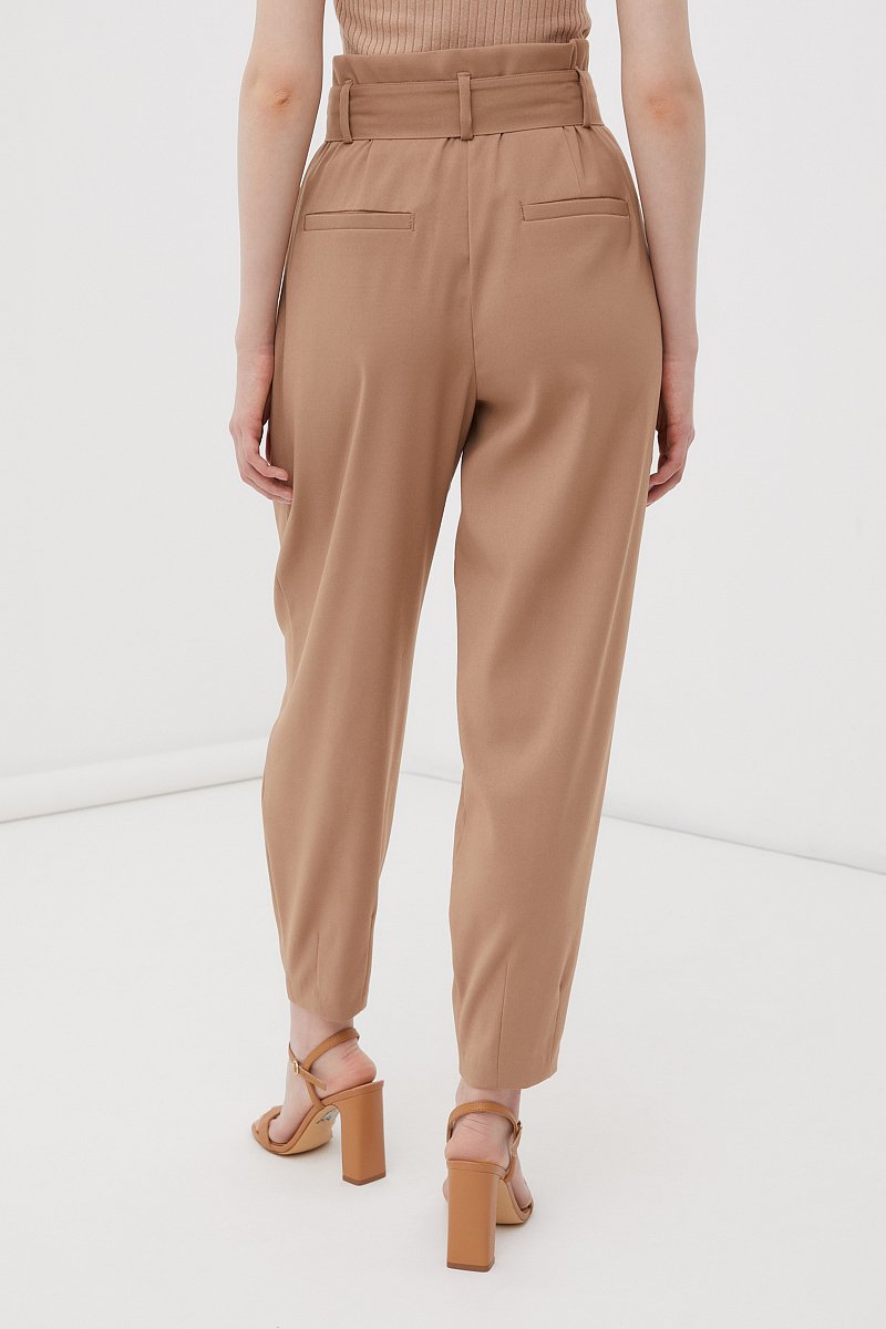 Свободные брюки женские с поясом, Модель FBC110108, Фото №4