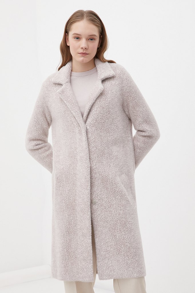 Трикотажное пальто женское, Модель FBC11126, Фото №1