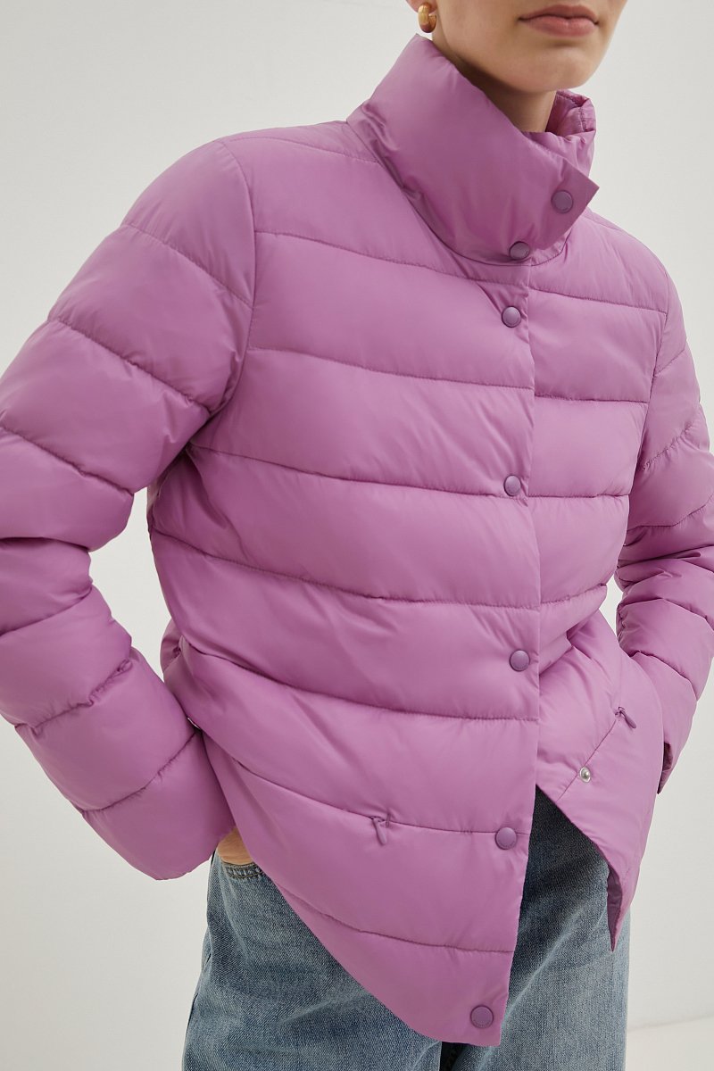 Стеганая куртка с воротником-стойкой, Модель FBC110131, Фото №3