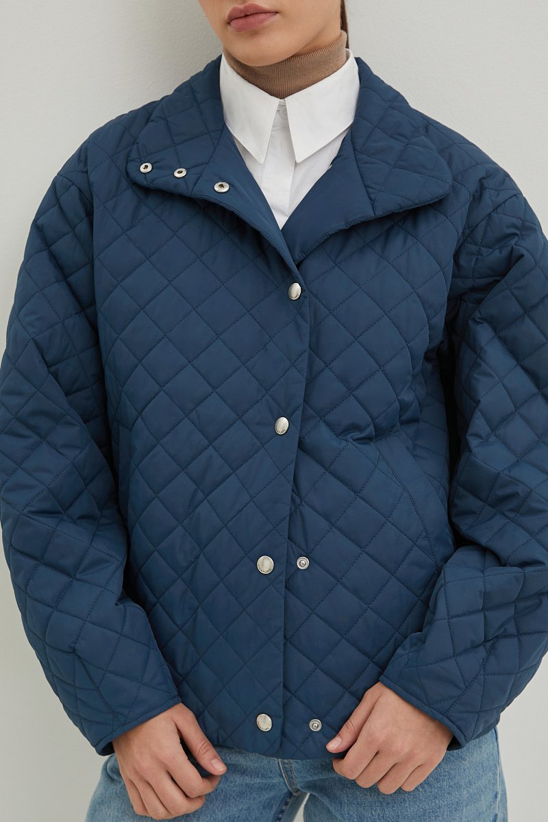 Стеганая куртка с высоким воротником, Модель FBD11009, Фото №3