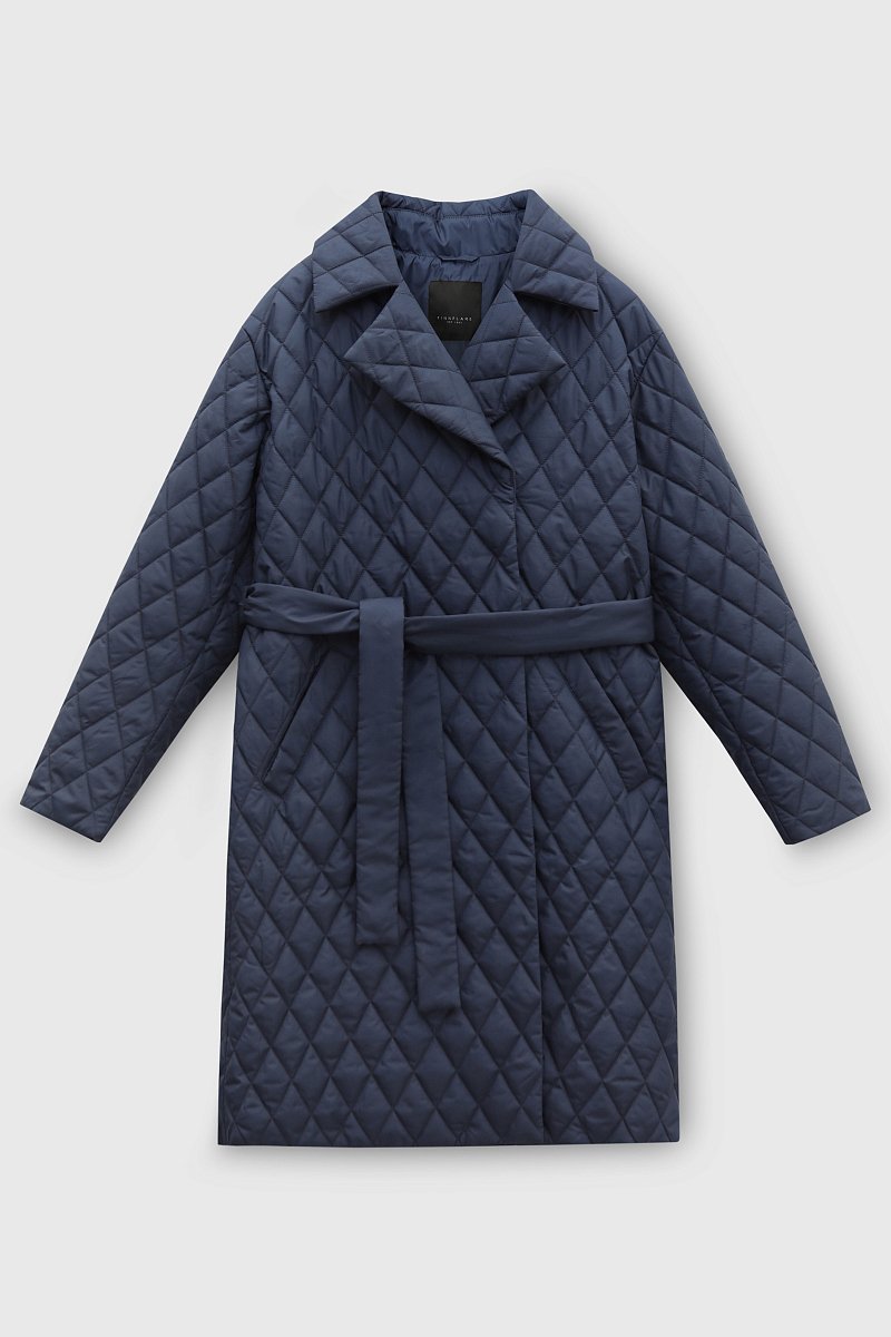 Стеганое утепленное пальто с поясом, Модель FBD11008, Фото №7