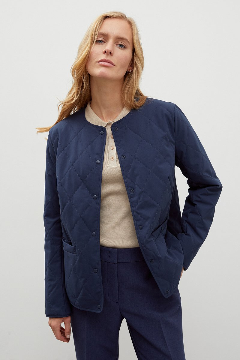 Стеганая куртка с карманами, Модель FBD11046, Фото №1