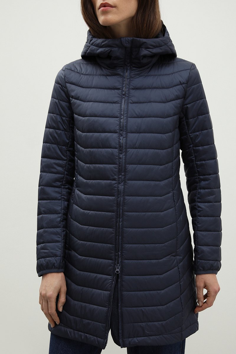Стеганое утепленное пальто с капюшоном, Модель FBD11075, Фото №3