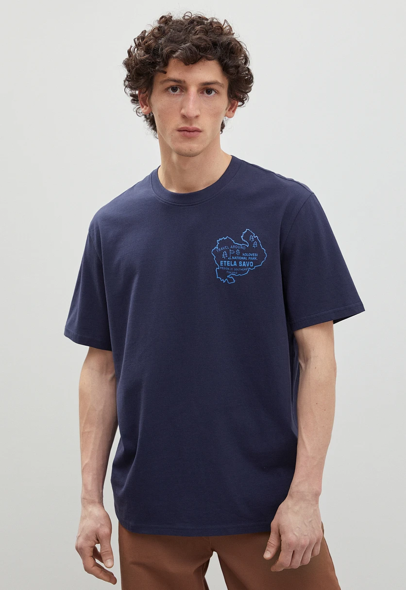 Футболка из хлопка с принтом, Модель FBD210103-1P, Фото №1