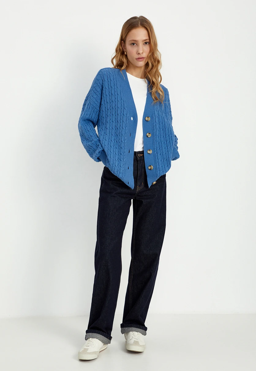 Кардиган с рельефным узором, Модель FBD11114, Фото №2